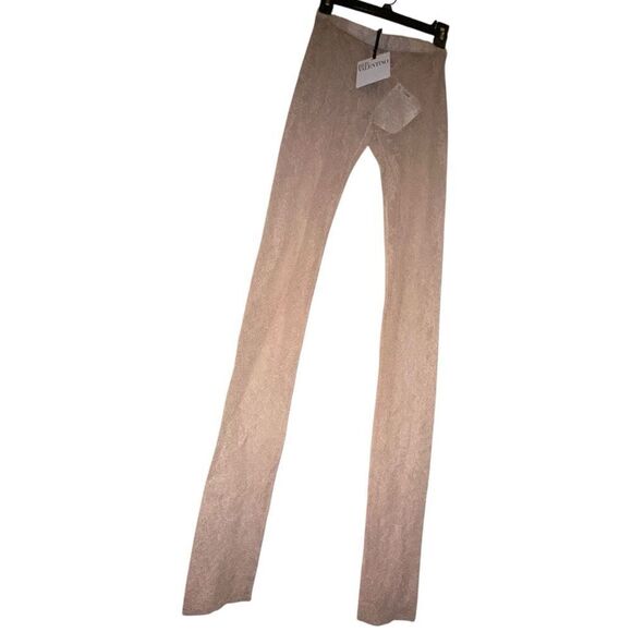 RED Valentino Nude Corded Lace Leggings Size Small - Picture 5 of 13
